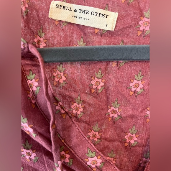 Spell & The Gypsy Collective Utopia Tunic Mini Dress in Berry Size Small - Picture 6 of 11